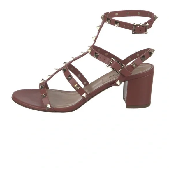 Valentino Studded Sandals with Block Heel - Picture 4 of 6
